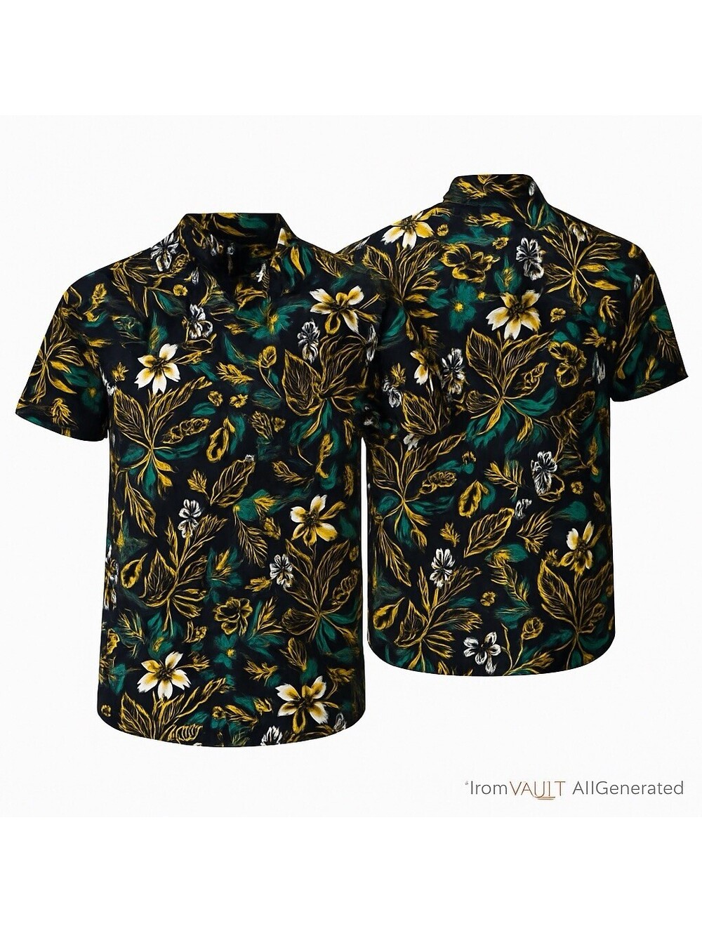 Akademiks Navy Floral Leaf Button Down Shirt Mens Short Sleeve A13SW20 NWT